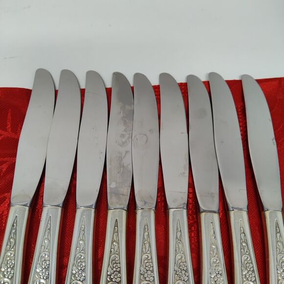 9X ONEIDA Community Silverplate Tangier 9 Butter Dinner Knives 9" - Picture 4 of 10
